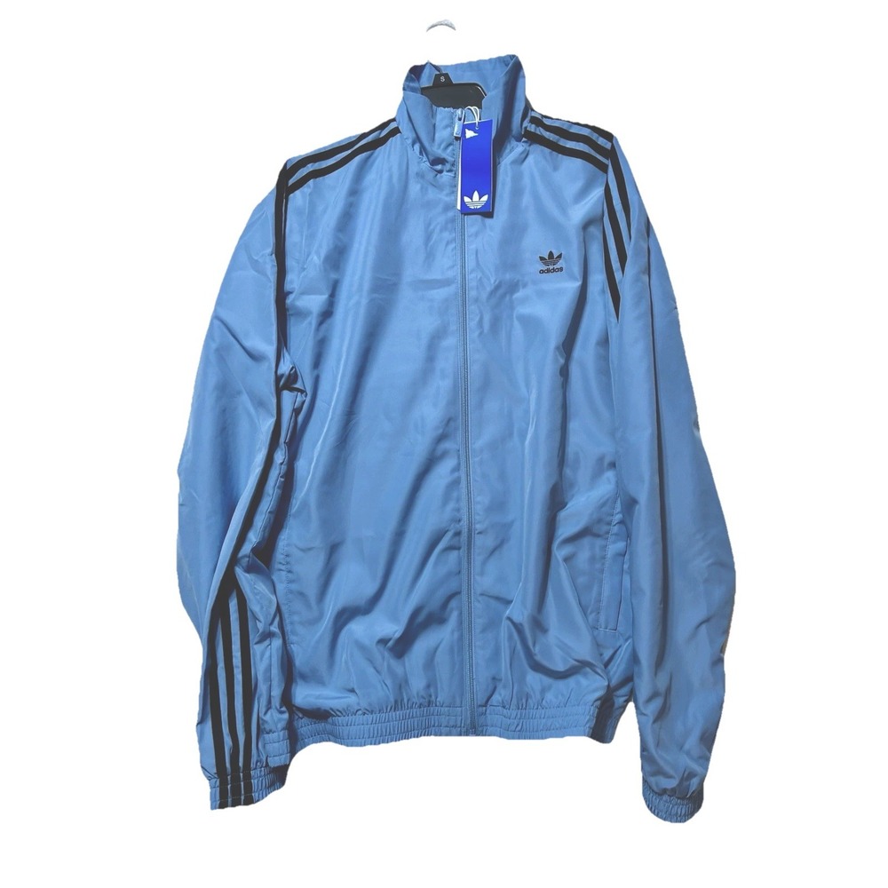 Adidas Women's JY2638 Firebird Oversized Ash Blue/Black Originals Track Top Sm